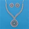 American Diamond Classic Necklace with Rhodium Plating