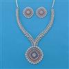 American Diamond Classic Necklace with Rhodium Plating