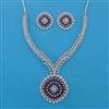 American Diamond Classic Necklace with Rhodium Plating