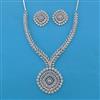 American Diamond Classic Necklace with Rhodium Plating