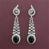 American Diamond Long Earring with Rhodium Plating