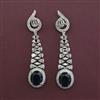 American Diamond Long Earring with Rhodium Plating