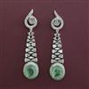American Diamond Long Earring with Rhodium Plating