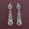 American Diamond Long Earring with Rhodium Plating