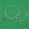 American Diamond Combo Necklace Set with Rhodium Plating