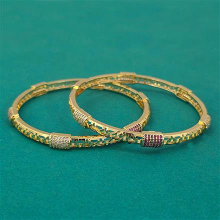 American Diamond 2 Pc Classic Bangles with Gold Plating