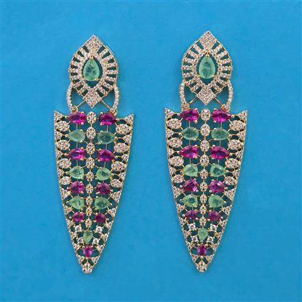 American Diamond Hazoorilal Earring with Carat Plating