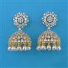 American Diamond Jhumki with Rhodium Plating 2 Tone Plating Carat Plating