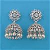 American Diamond Jhumki with Rhodium Plating 2 Tone Plating Carat Plating