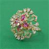 American Diamond Hazoorilal Ring with Carat Plating