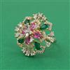 American Diamond Hazoorilal Ring with Carat Plating