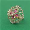 American Diamond Hazoorilal Ring with Carat Plating