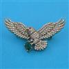 American Diamond Birds Brooch with Mehndi Plating