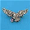 American Diamond Birds Brooch with Mehndi Plating