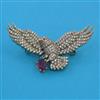 American Diamond Birds Brooch with Mehndi Plating