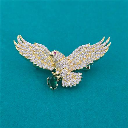 American Diamond Birds Brooch with Gold Plating