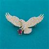 American Diamond Birds Brooch with Gold Plating