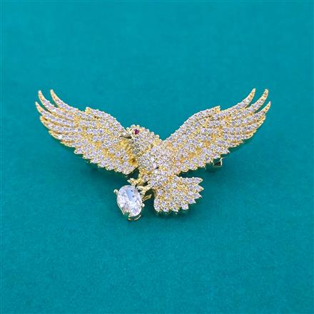 American Diamond Birds Brooch with Gold Plating
