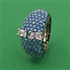 American Diamond Adjustable Ring with Black Plating