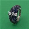 American Diamond Adjustable Ring with Black Plating