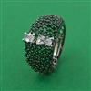 American Diamond Adjustable Ring with Black Plating