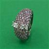 American Diamond Adjustable Ring with Black Plating