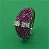 American Diamond Adjustable Ring with Black Plating