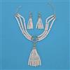 American Diamond Pearl Necklace with Rhodium Plating