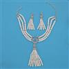 American Diamond Pearl Necklace with Rhodium Plating