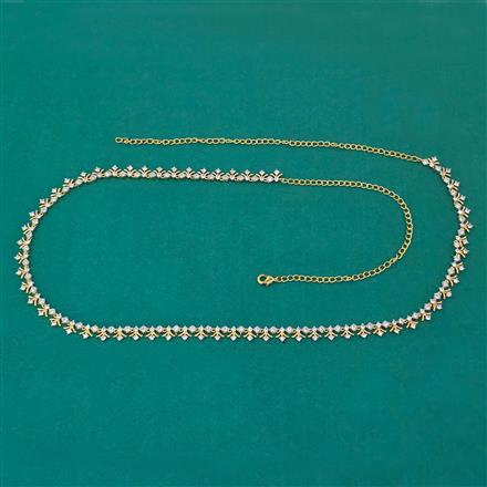 American Diamond Classic Belt with Rhodium Plating 2 Tone Plating Mehndi Plating