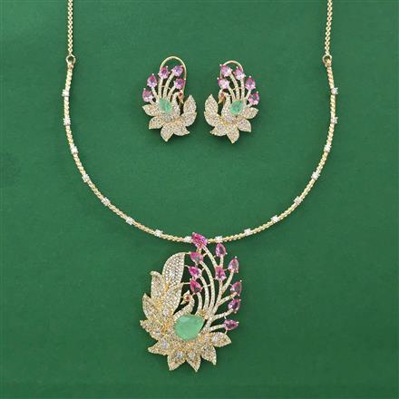 American Diamond Hazoorilal Pendant Set with Carat Plating