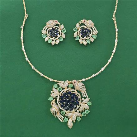 American Diamond Hazoorilal Pendant Set with Carat Plating