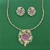 American Diamond Hazoorilal Pendant Set with Carat Plating