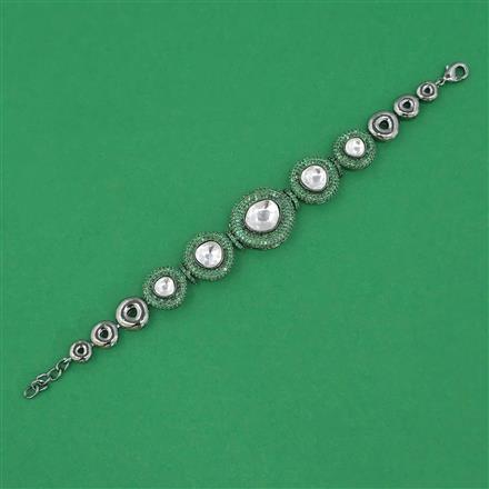 American Diamond Adjustable Bracelet with Black Plating
