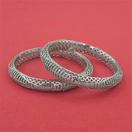 American Diamond Classic Bangles with Rhodium Plating