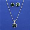 American Diamond Classic Pendant Set with 2 Tone Plating
