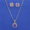 American Diamond Classic Pendant Set with 2 Tone Plating