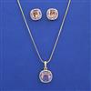 American Diamond Classic Pendant Set with 2 Tone Plating