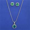 American Diamond Classic Pendant Set with 2 Tone Plating