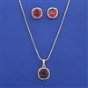 American Diamond Classic Pendant Set with 2 Tone Plating