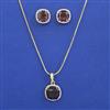 American Diamond Classic Pendant Set with 2 Tone Plating