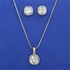 American Diamond Classic Pendant Set with 2 Tone Plating