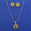 American Diamond Classic Pendant Set with 2 Tone Plating