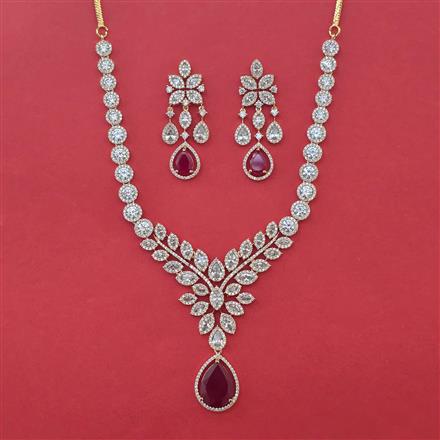 American Diamond Hazoorilal Necklace with Carat Plating
