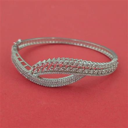 American Diamond Openable kada with Rhodium Plating 2 Tone Plating Mehndi Plating Carat Plating