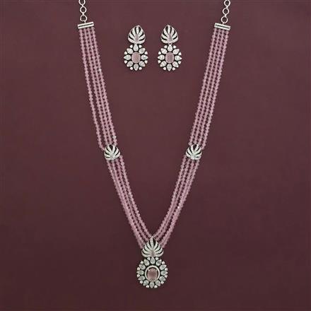 American Diamond Classic Necklace with Rhodium Plating