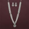 American Diamond Classic Necklace with Rhodium Plating
