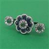American Diamond Classic Ring with Black Plating