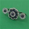 American Diamond Classic Ring with Black Plating