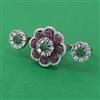 American Diamond Classic Ring with Black Plating
